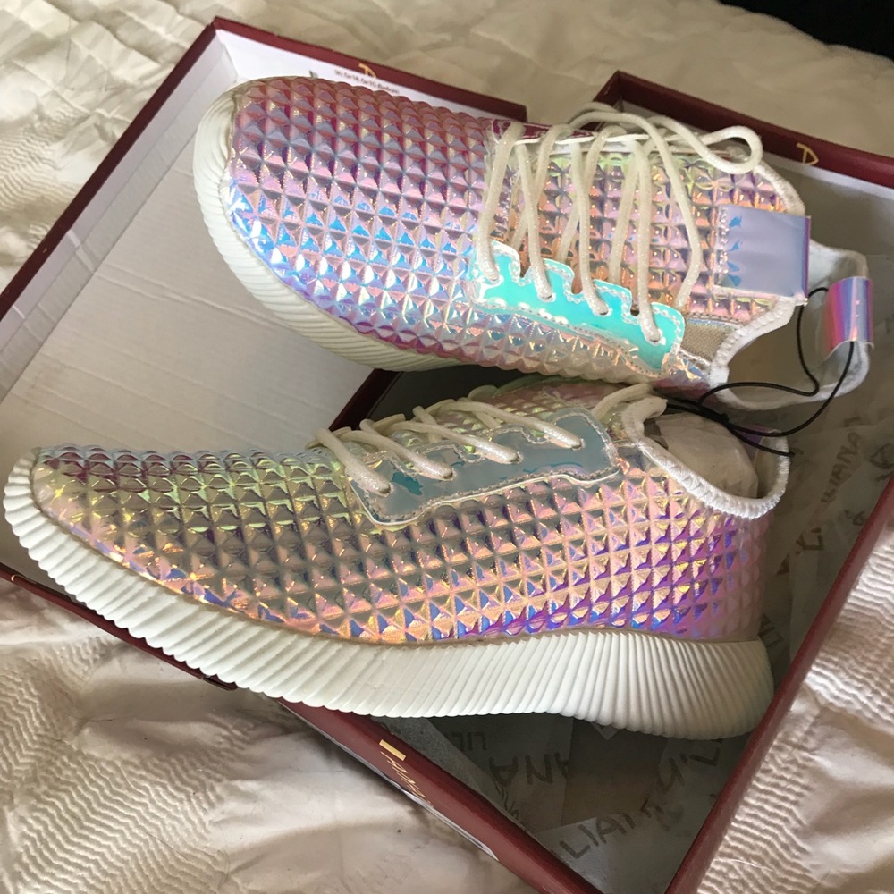 BRAND NEW holographic white sneakers